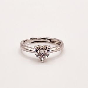 1 carat Heart Solitaire Moissanite Adjustable Ring